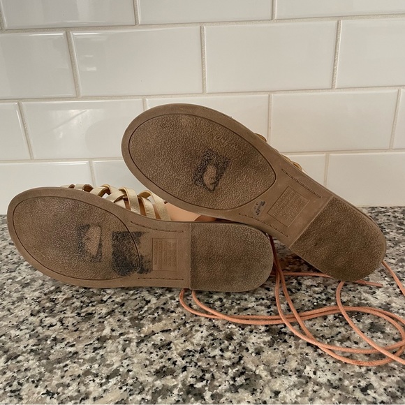 American Eagle Gladiator Lace Up Sandals Gold - Picture 10 of 10